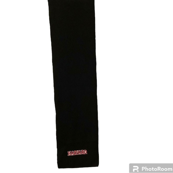 Logofit Accessories - Logofit Black Acrylic Unisex Harvard Logo Red & White Engraved Collegiate Scarf.